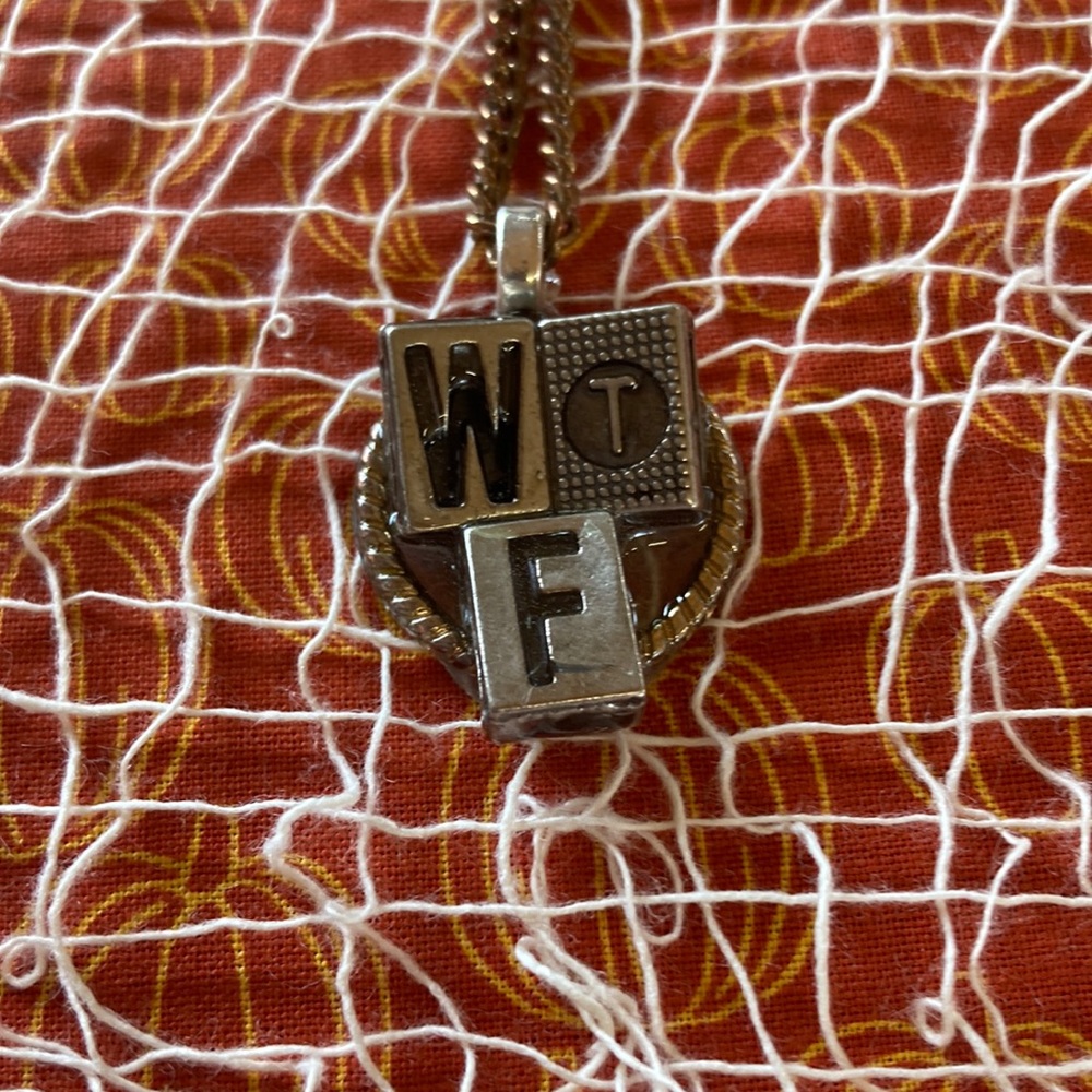 WTF pendant necklace